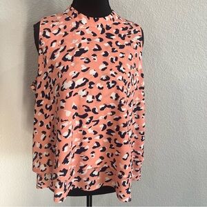 Mud Pie Peach Animal Print Blouse